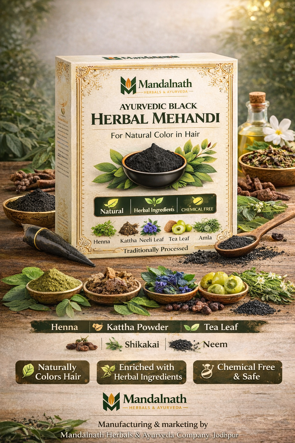 Black Ayurvedic Herbal Mehandi 100g